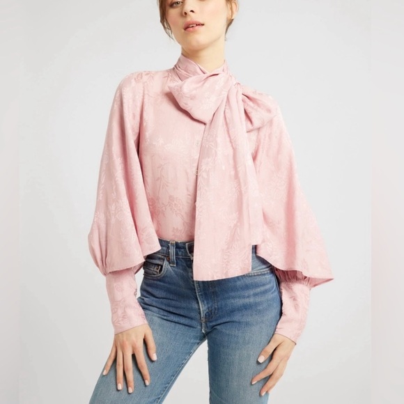 *New* MILLE  GIGI TOP IN PINK JACQUARD size L - Picture 1 of 7
